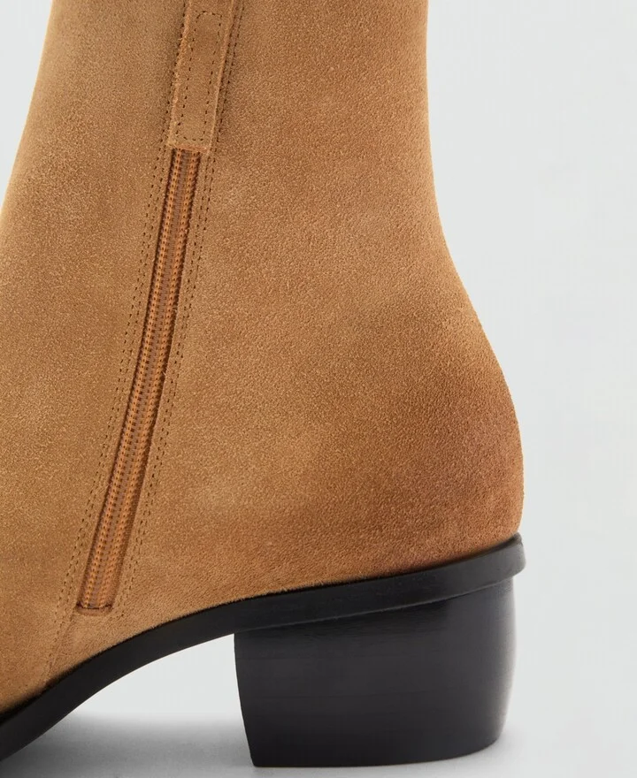 Mango Women's Metallic Pointed Toe Leather Ankle Boots - Image 4