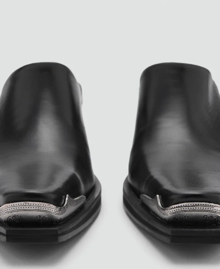 Mango Women's Metallic Toe Leather Shoes - Image 3