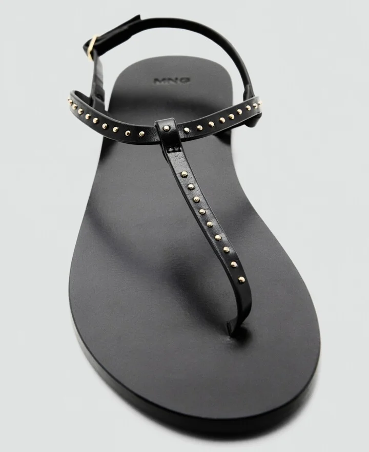 Mango Women's Mini Studs Leather Sandals - Image 2