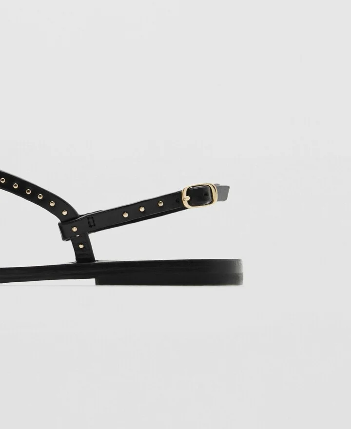 Mango Women's Mini Studs Leather Sandals - Image 4