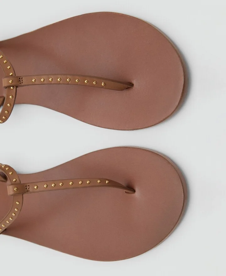 Mango Women's Mini Studs Leather Sandals - Image 7