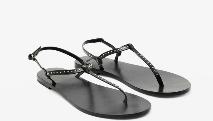 Mango Women's Mini Studs Leather Sandals