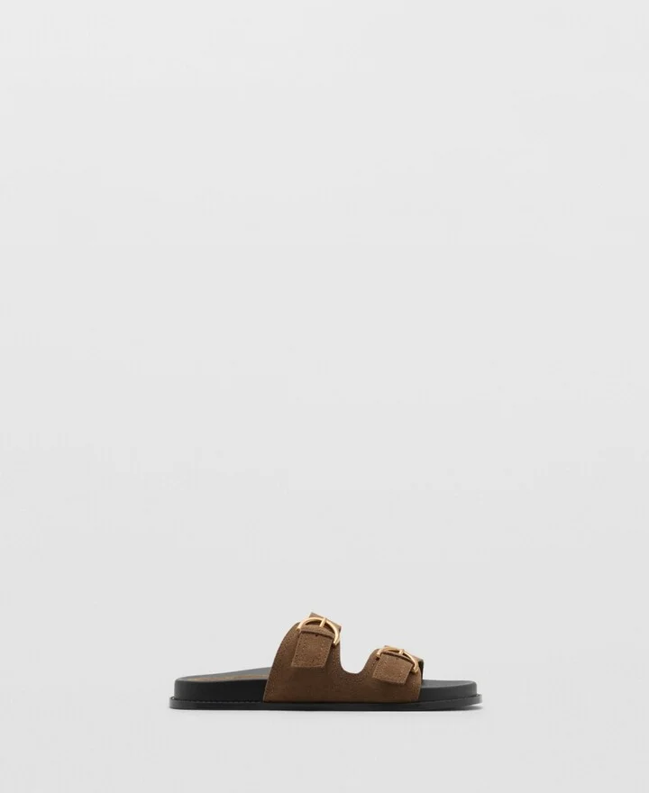 Mango Women's Natural Fiber Strap and Buckle Leather Sandals - Image 4