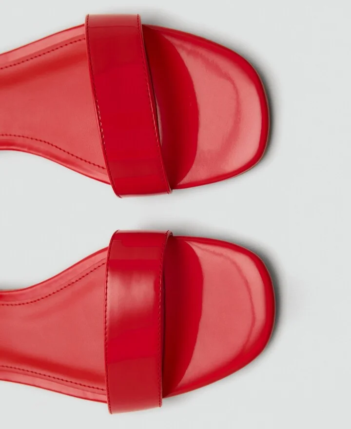 Mango Women's Patent Leather Effect Flat Sandals - Image 3