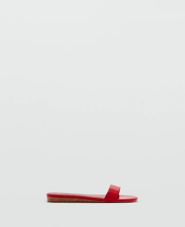 Mango Women's Patent Leather Effect Flat Sandals - Image 4