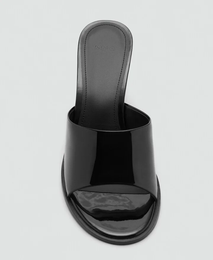 Mango Women's Patent Leather Effect Heeled Sandals - Image 3