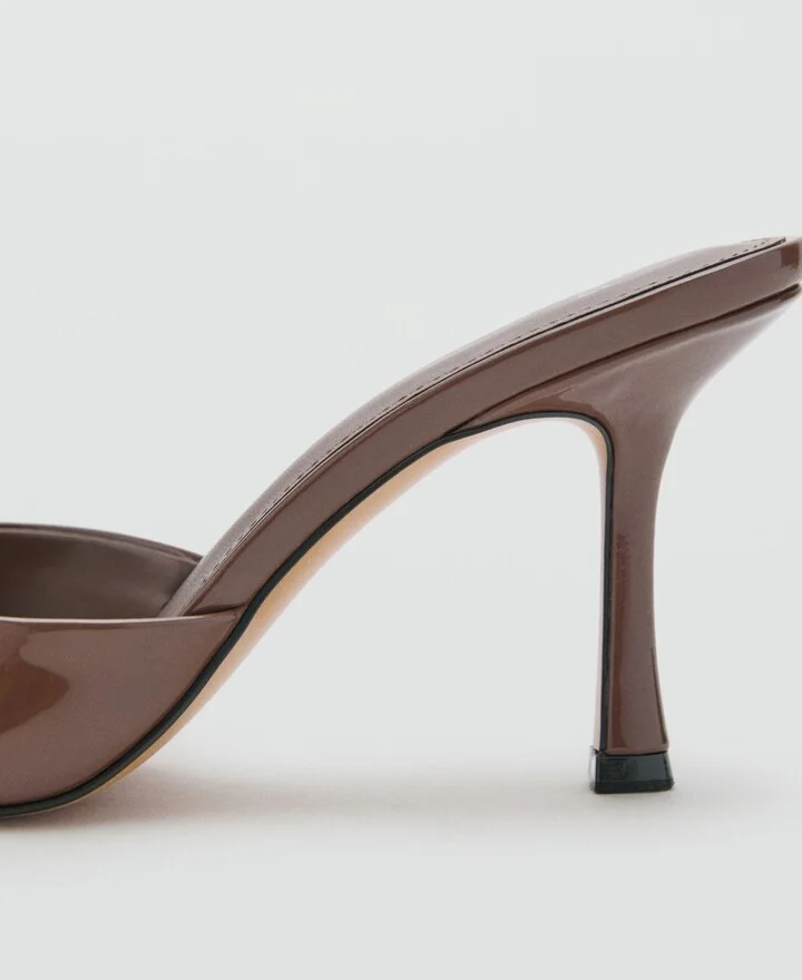 Mango Women's Patent Leather Effect Heeled Sandals - Image 5