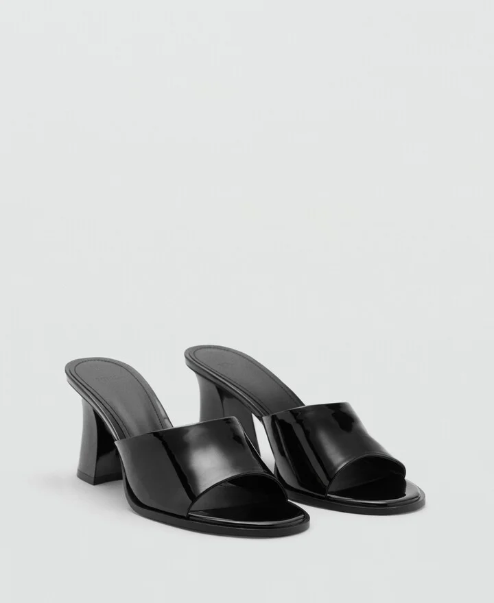 Mango Women's Patent Leather Effect Heeled Sandals