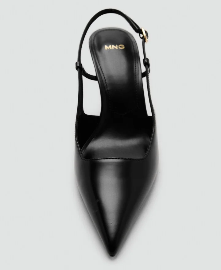 Mango Women's Pointed Toe Leather Heeled Shoes - Image 3