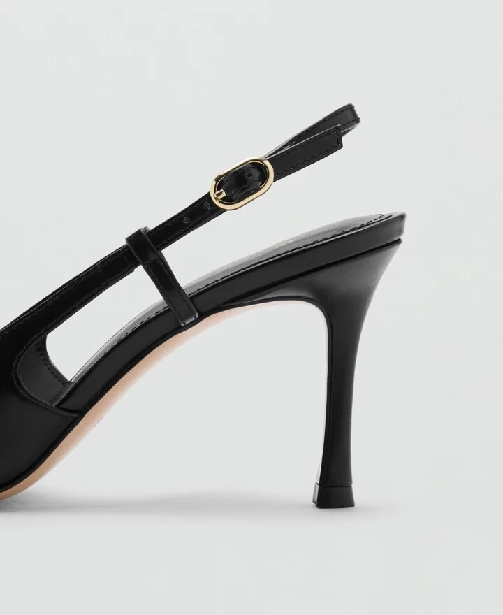 Mango Women's Pointed Toe Leather Heeled Shoes - Image 4