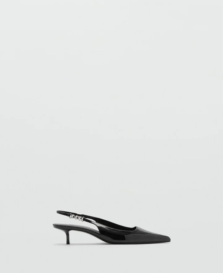 Mango Women's Rhinestone Detail Kitten Shoes - Image 4