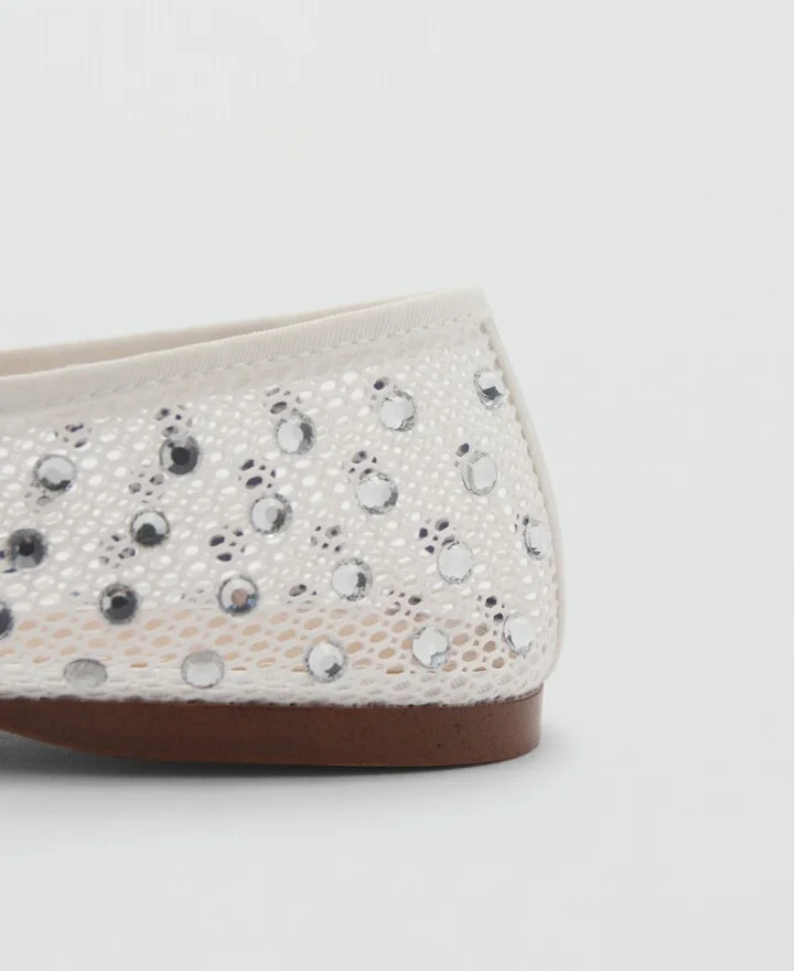 Mango Women's Rhinestone Detail Mesh Shoes - Image 3