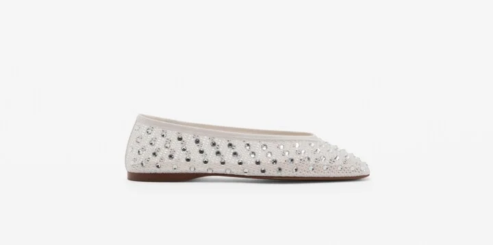 Mango Women's Rhinestone Detail Mesh Shoes - Image 4