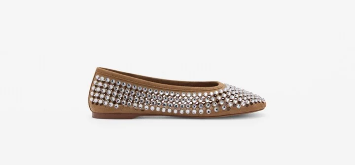 Mango Women's Rhinestone Die-Cut Ballet Flats - Image 2