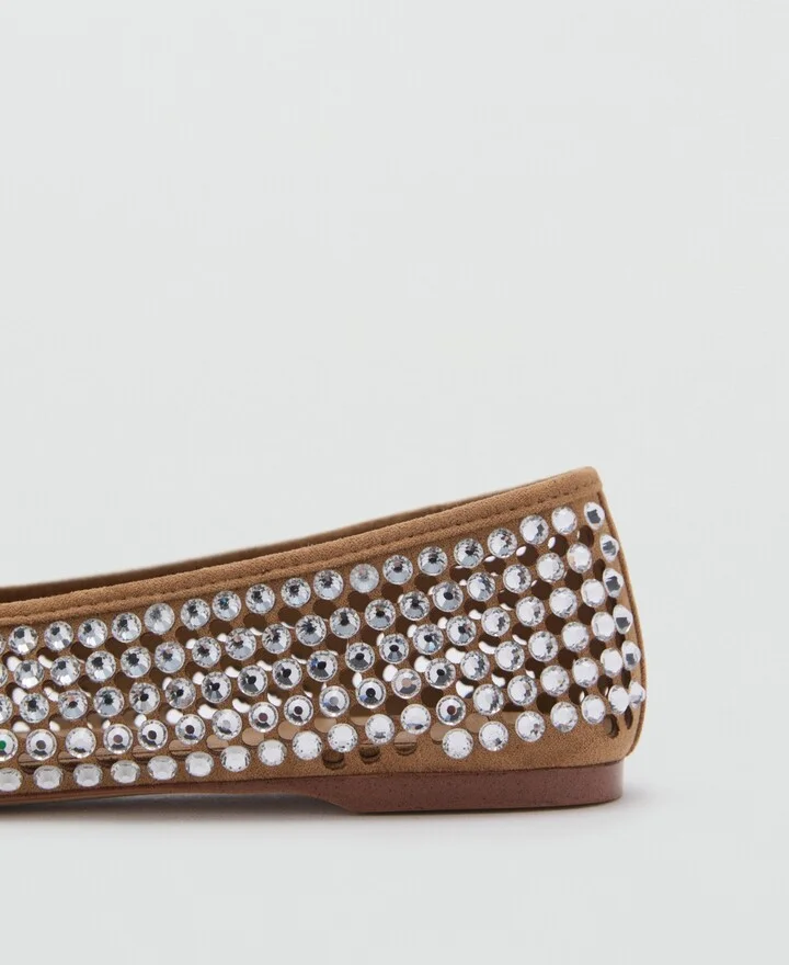 Mango Women's Rhinestone Die-Cut Ballet Flats - Image 3