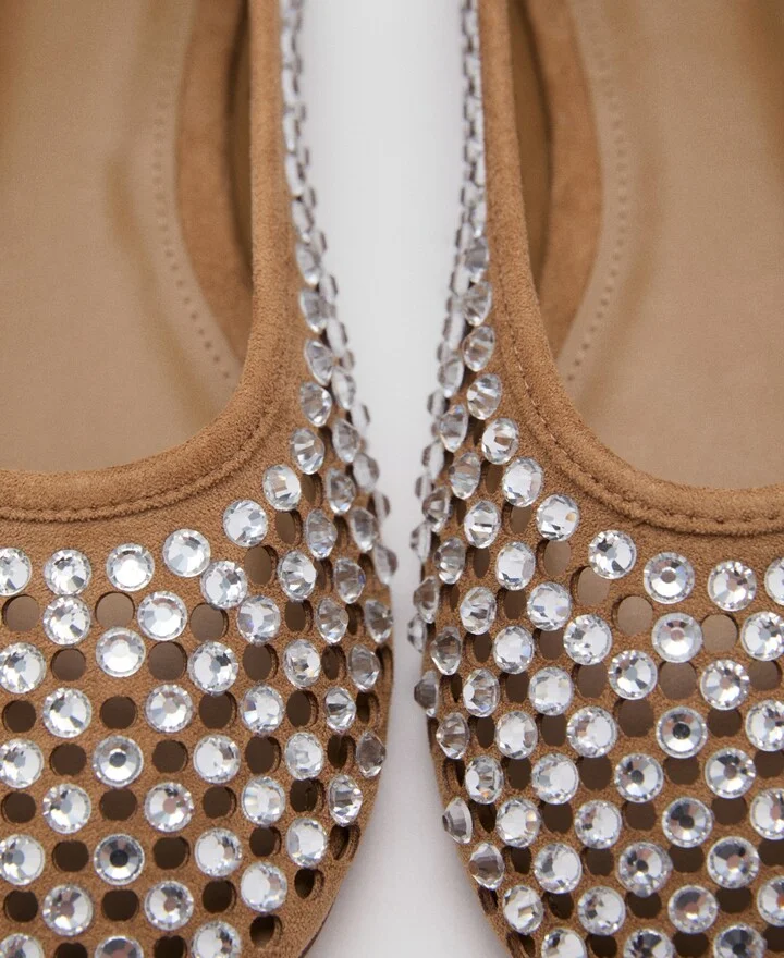 Mango Women's Rhinestone Die-Cut Ballet Flats - Image 4
