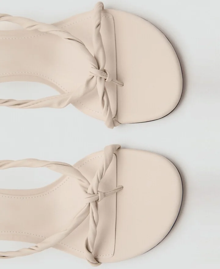 Mango Women's Ruched Strips Sandals - Image 2