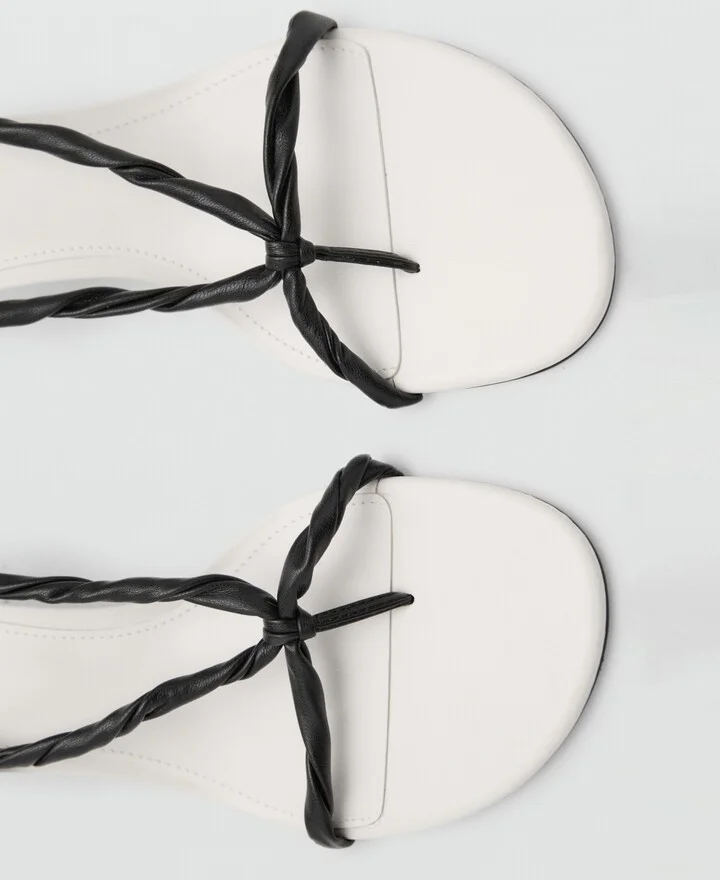 Mango Women's Ruched Strips Sandals - Image 6