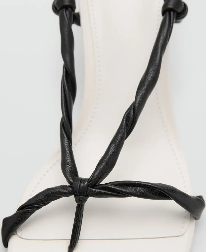 Mango Women's Ruched Strips Sandals - Image 7