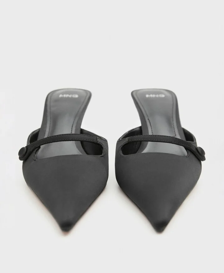 Mango Women's Satin Kitten Heel Shoes - Image 3