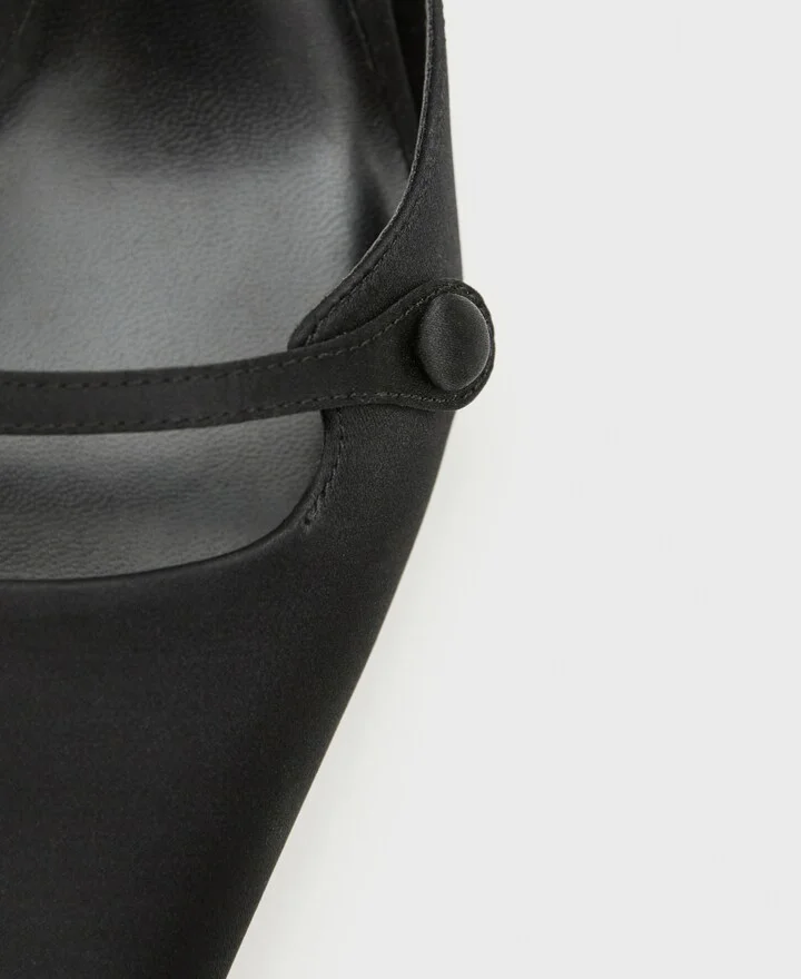 Mango Women's Satin Kitten Heel Shoes - Image 4