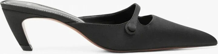 Mango Women's Satin Kitten Heel Shoes