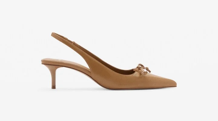 Mango Women's Snake-Effect Kitten Shoes - Image 5