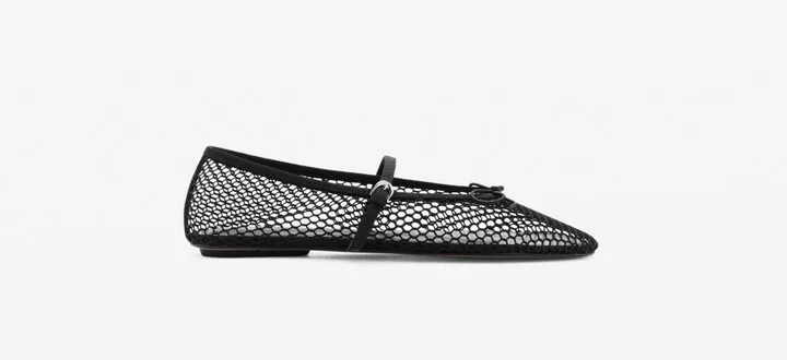 Mango Women's Strap and Buckle Detail Mesh Ballet Flats - Image 2
