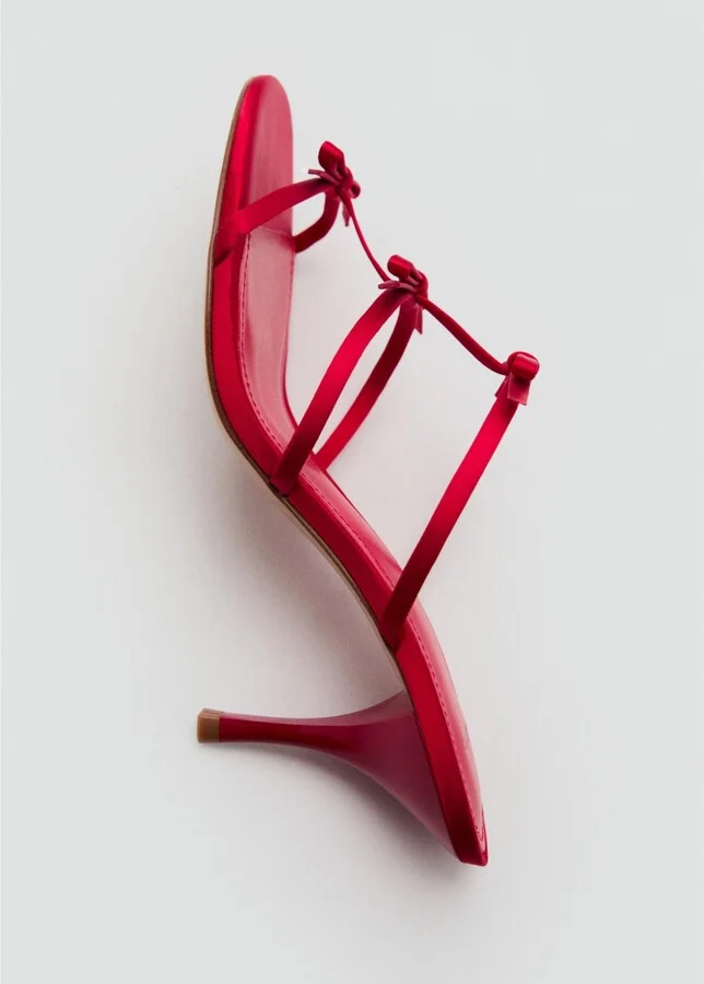 Mango Women's Strappy Heeled Bow Sandals - Image 2