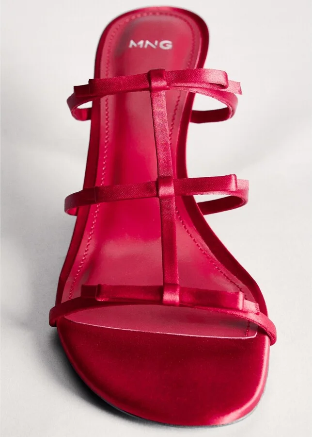 Mango Women's Strappy Heeled Bow Sandals - Image 3