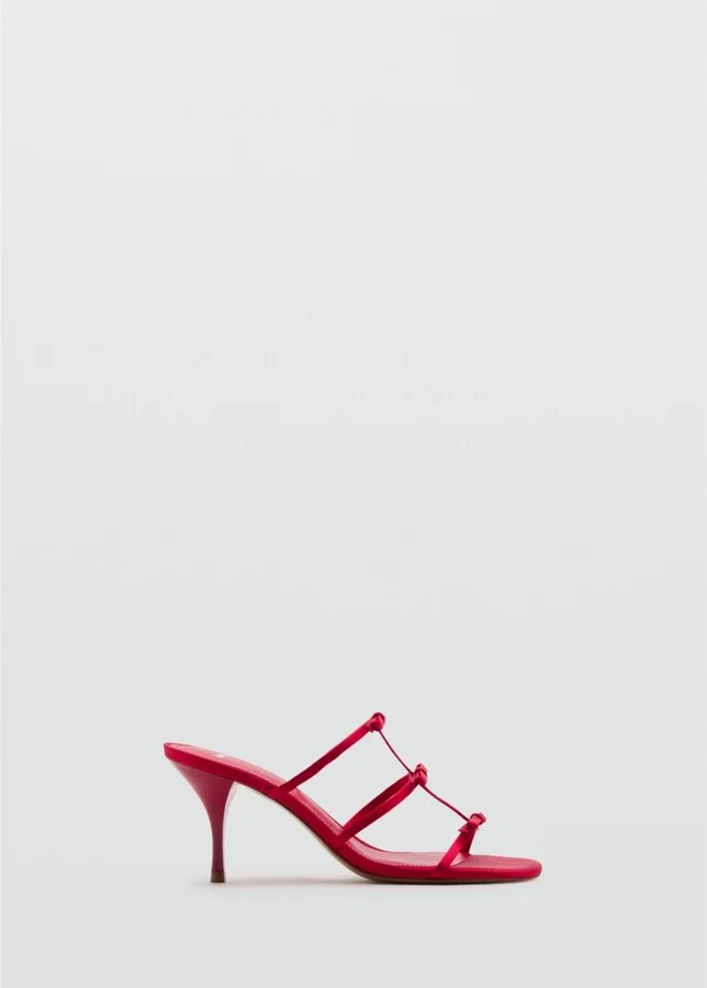 Mango Women's Strappy Heeled Bow Sandals - Image 4