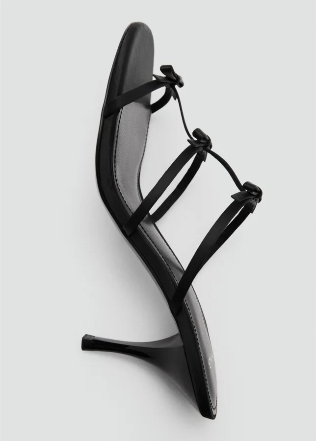Mango Women's Strappy Heeled Bow Sandals - Image 5