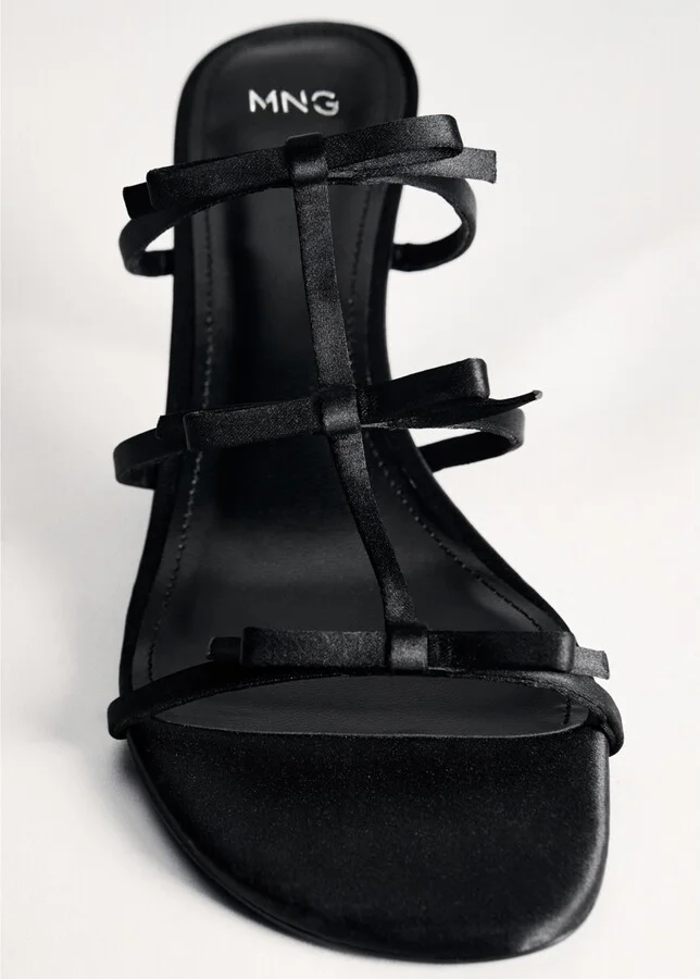 Mango Women's Strappy Heeled Bow Sandals - Image 6