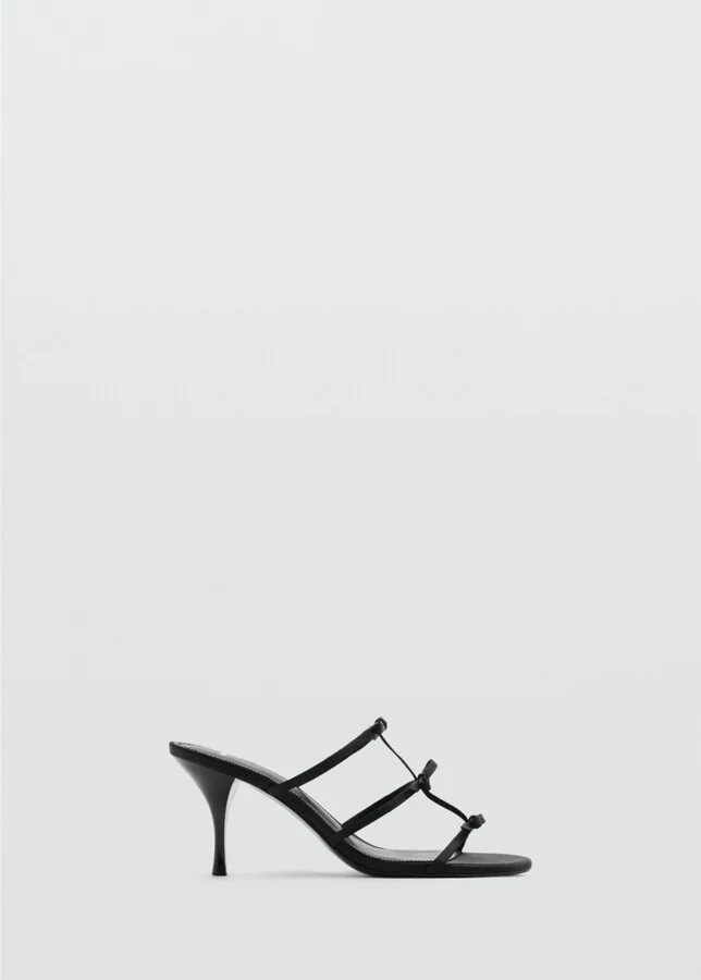 Mango Women's Strappy Heeled Bow Sandals - Image 7