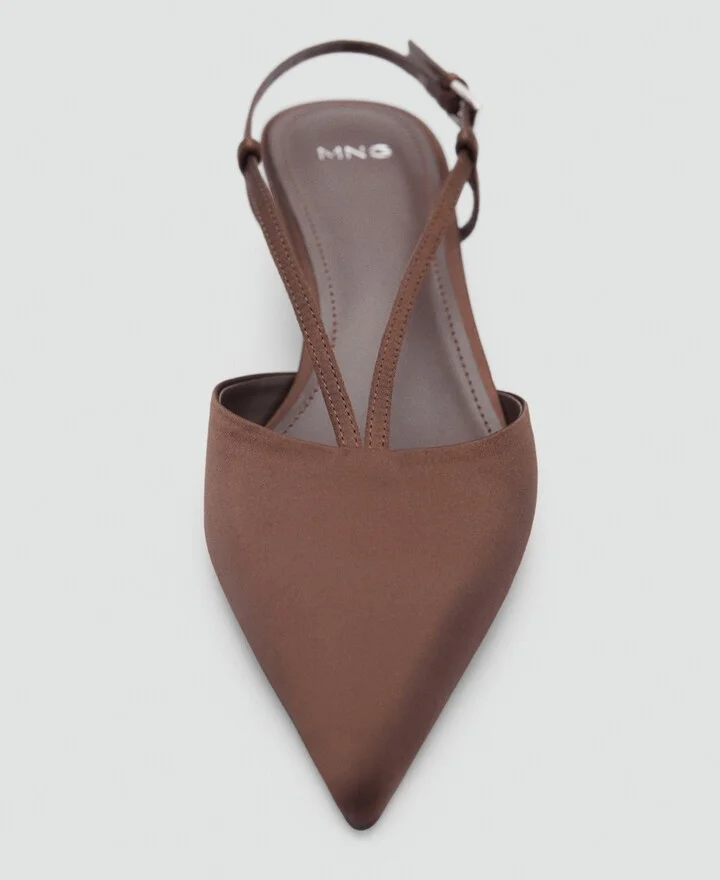 Mango Women's Straps Satin Kitten Shoes - Image 2