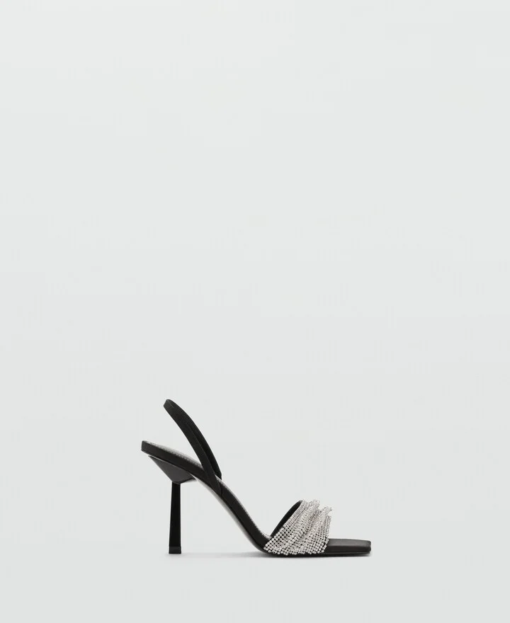 Mango Women's Strass Strap Heeled Sandals - Image 4