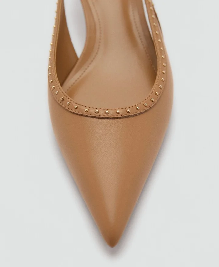Mango Women's Stud Detail Kitten-Heel Shoes - Image 3