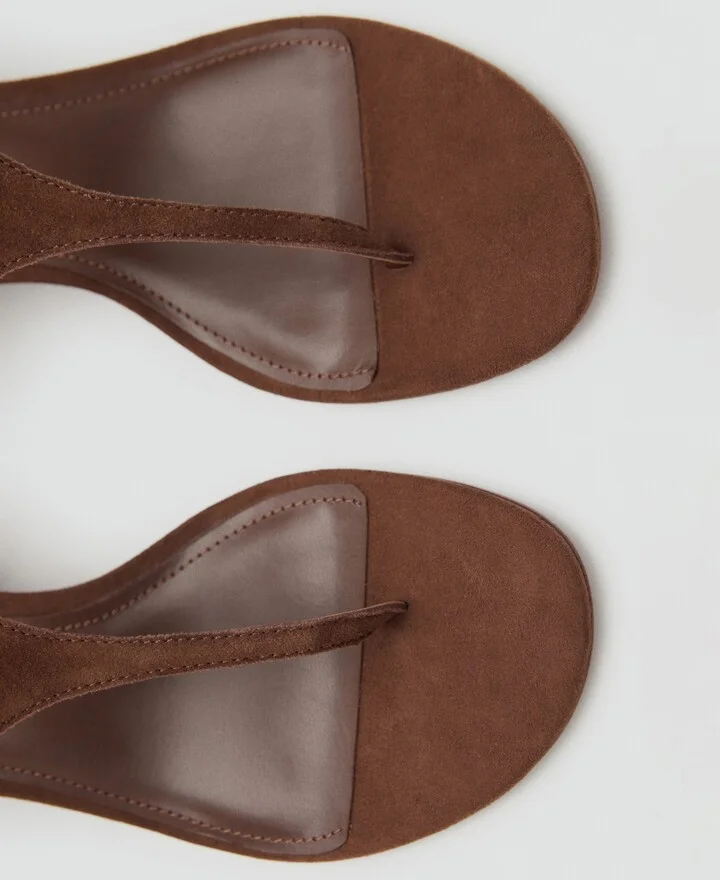 Mango Women's Suede Leather Heeled Sandals - Image 3