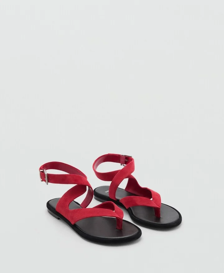 Mango Women's Suede Straps Sandals