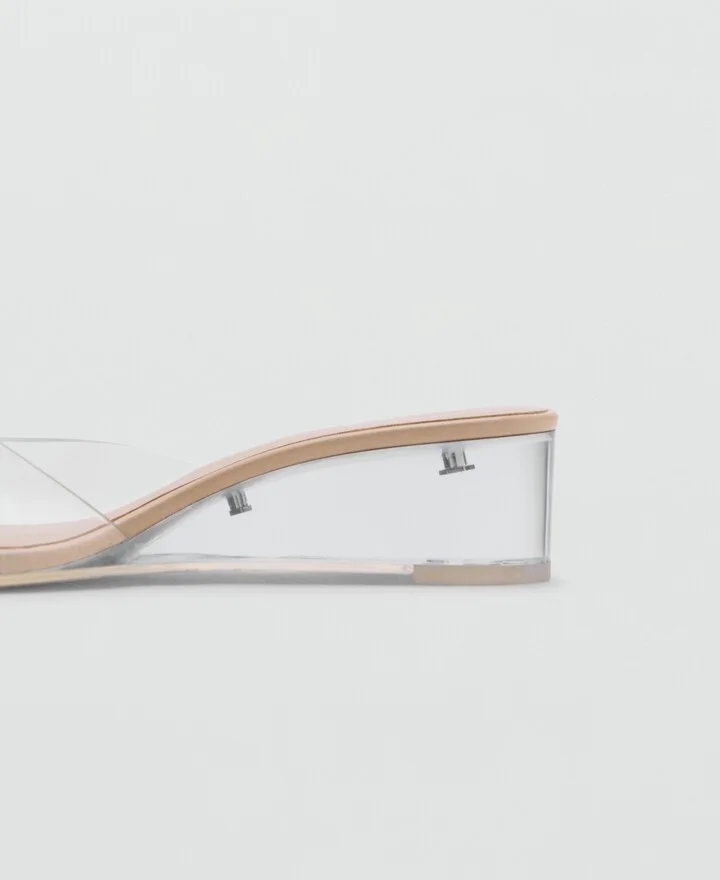 Mango Women's Transparent Vinyl Wedge Sandals - Image 2