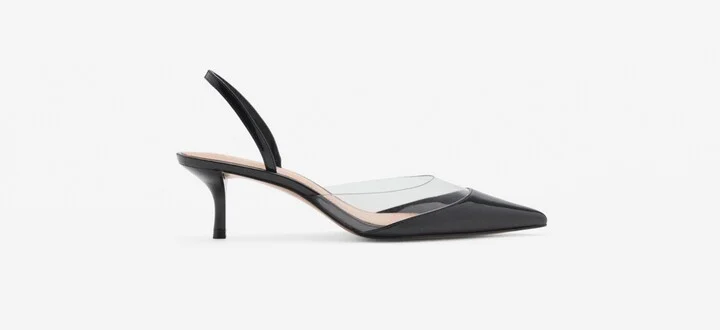 Mango Women's Vinyl Panel Heeled Shoes - Image 2
