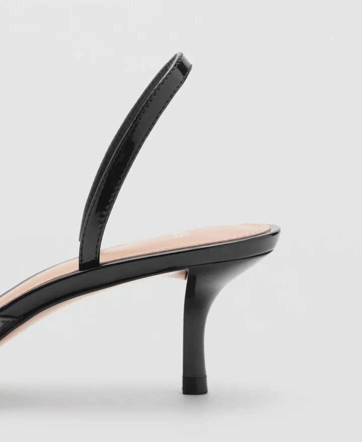 Mango Women's Vinyl Panel Heeled Shoes - Image 3