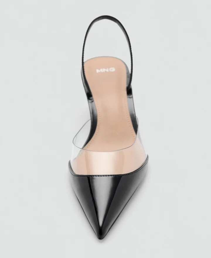 Mango Women's Vinyl Panel Heeled Shoes - Image 5