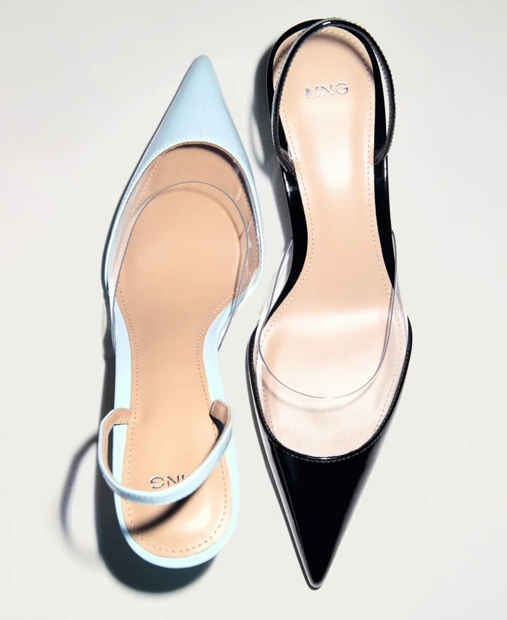 Mango Women's Vinyl Panel Heeled Shoes - Image 6