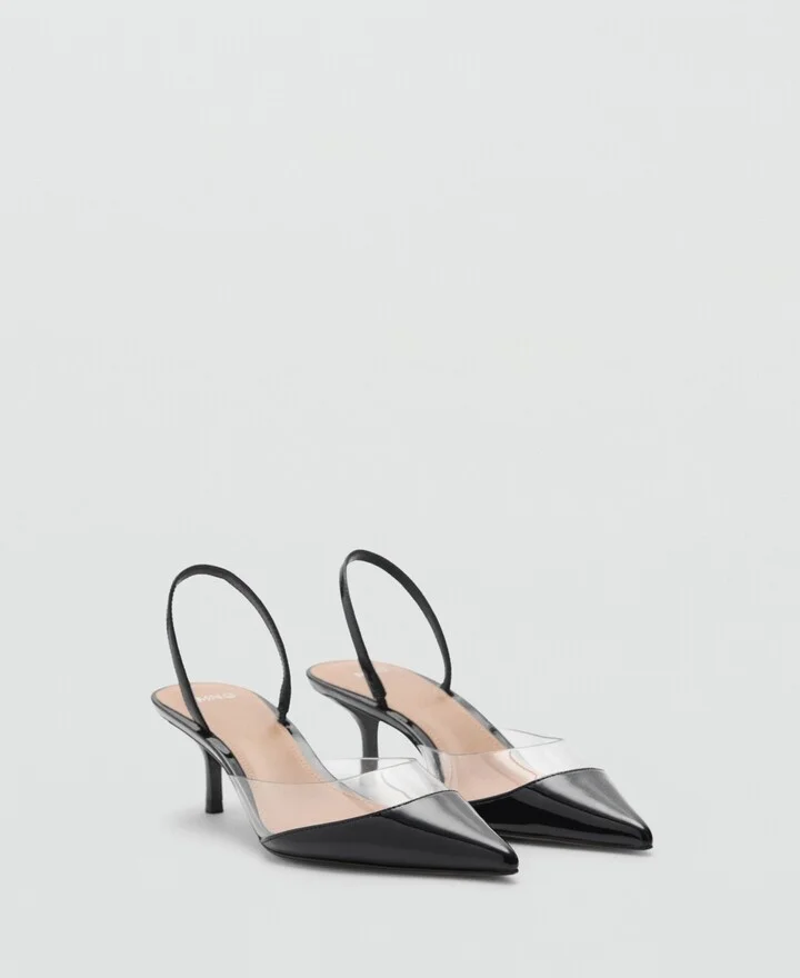 Mango Women's Vinyl Panel Heeled Shoes