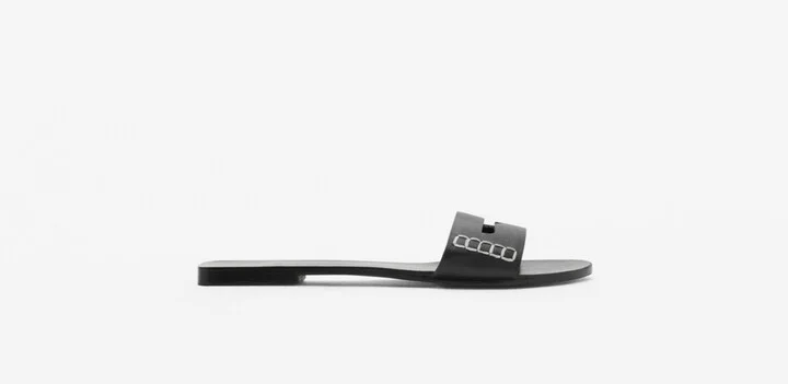 Mango Women's Wide Strap Leather Sandals - Image 5