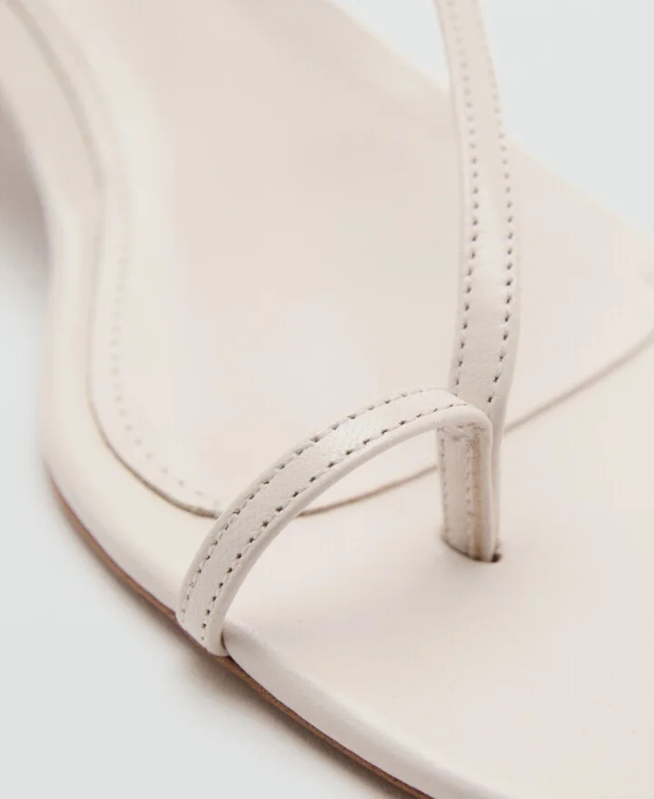 Mango Women's Wide Strap Leather Sandals - Image 9