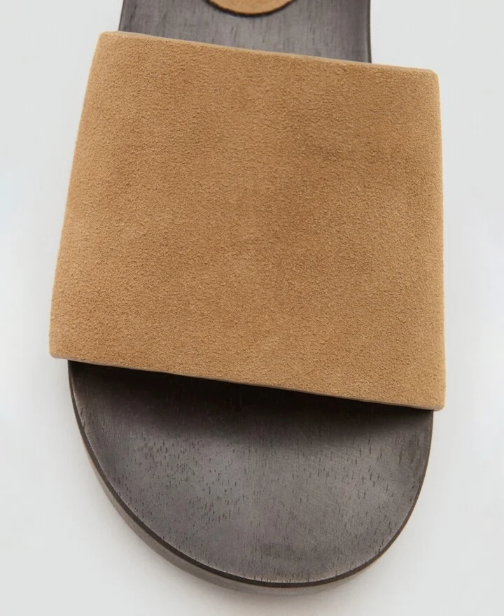 Mango Women's Wood Sole Suede Sandals - Image 2