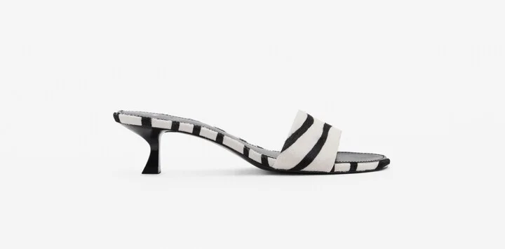 Mango Women's Zebra Hair Leather Sandals - Image 2