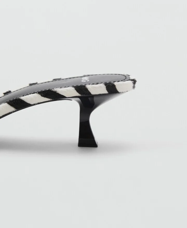 Mango Women's Zebra Hair Leather Sandals - Image 3